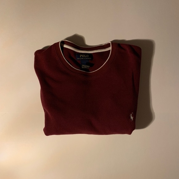 Men's Polo Ralph Lauren Maroon Sweater Large - Picture 3 of 4